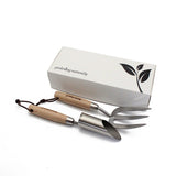 Garden hand fork and bulb planter gift set in presentation box
