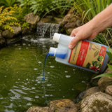 Green water treatment being used in pond