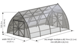 Farmer Greenhouse 4.2m x 12.7m (53.34m² / 13.8ft x 41.7ft)