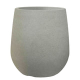 Gray textured plant pot on a white background
