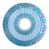 Light blue mosaic water fountain mosaic base