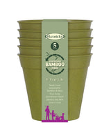 Compostable Bamboo Plant Pots Pk 5
