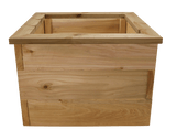 Wooden planter bed square empty inside