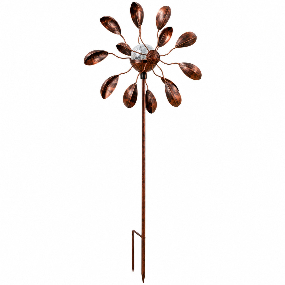 Rustic copper flower on a white background