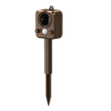 Brown outdoorfox repeller with a stake on a white background