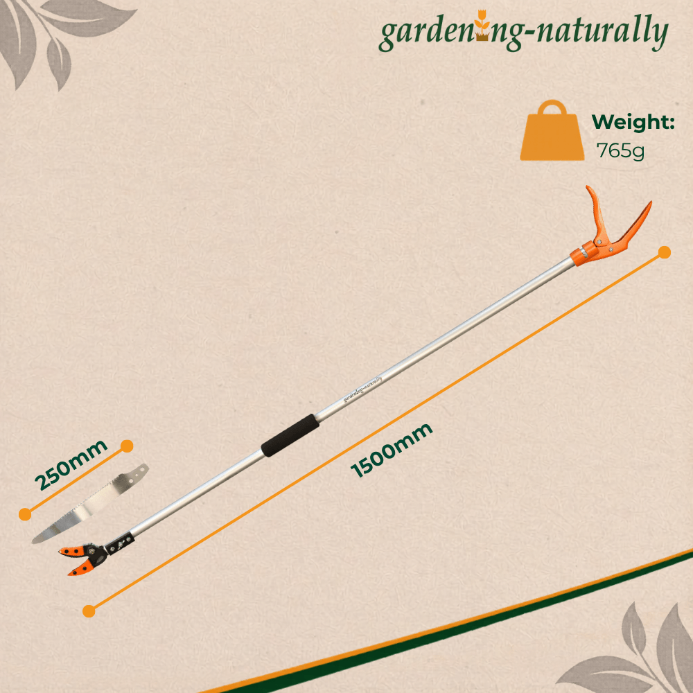 Showing the size of a tree pruner, including the weight