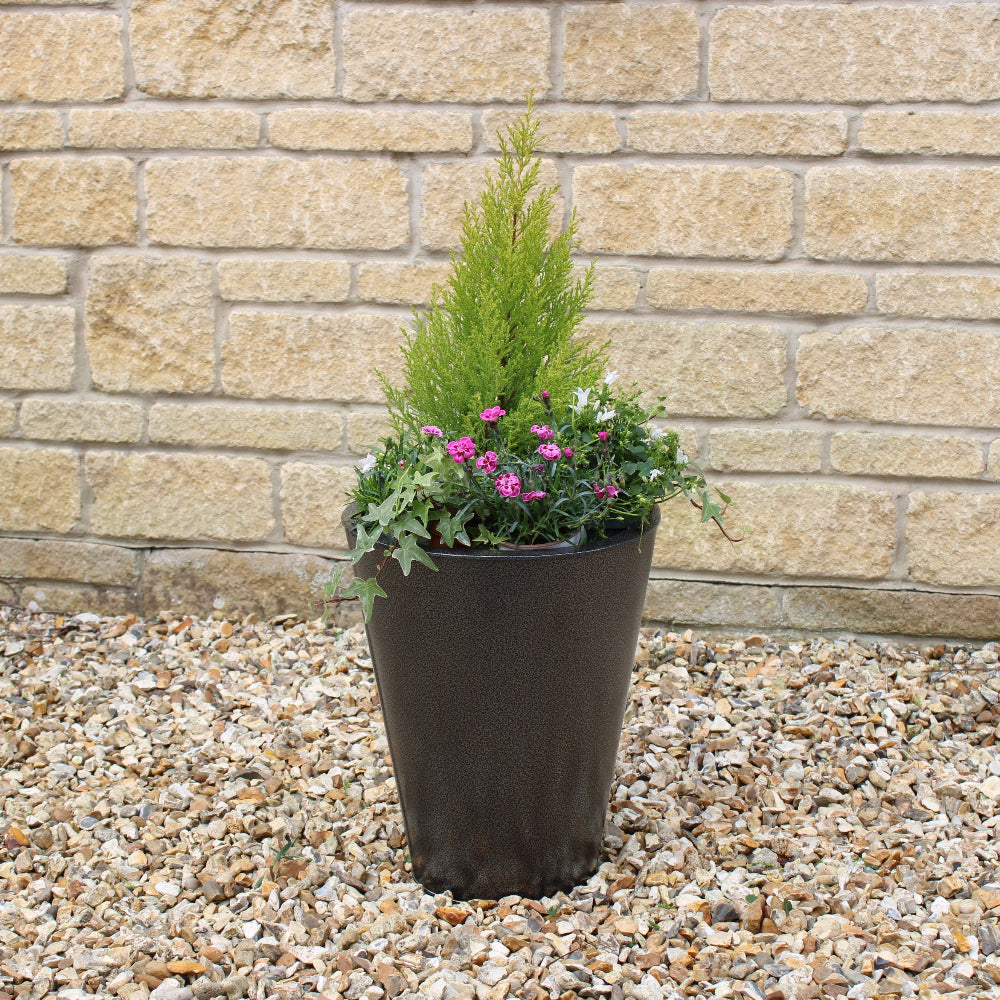 cone shaped plant pots Modern Cone-Shaped Aluzinc Plant Pot – Gardening Naturally