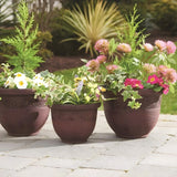 Recycled Antique Effect Planter Set Brown 3 Piece