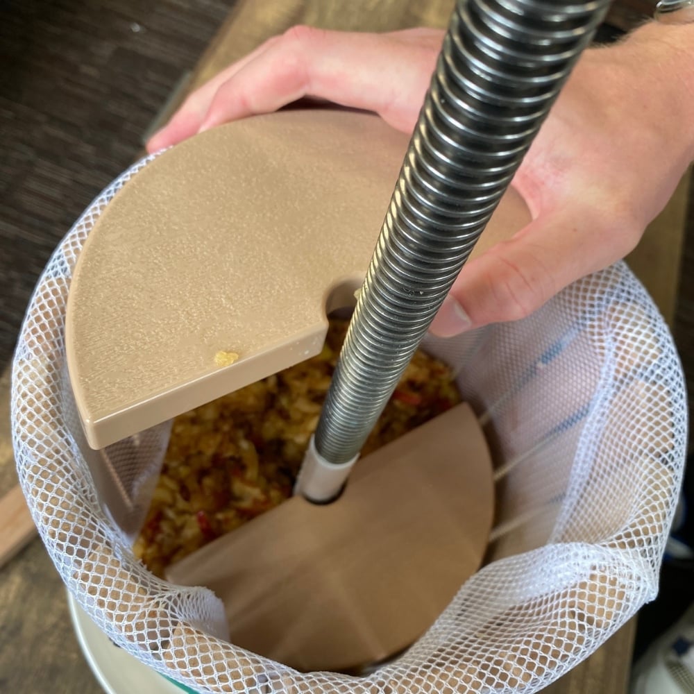 Apples being pressed