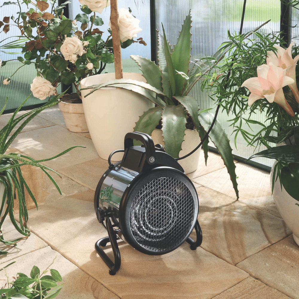 Electric Greenhouse Heater & Fan with Manual Thermostat