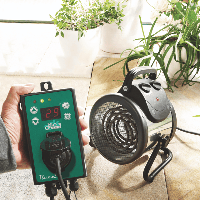 Bio green Palma greenhouse heater with thermostat