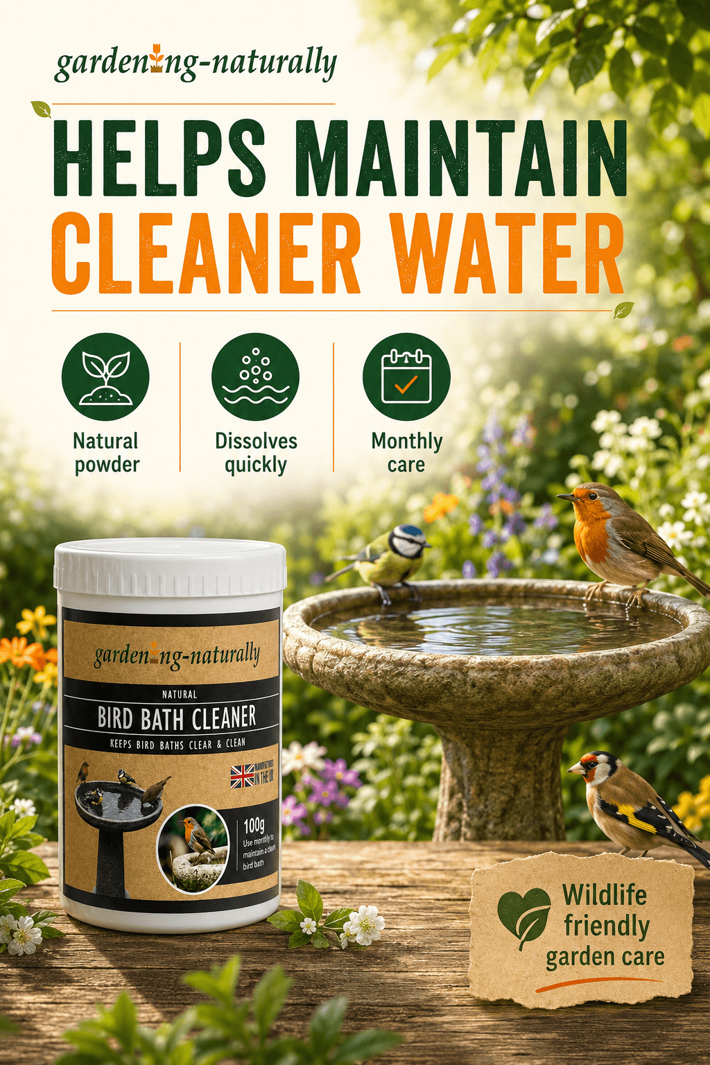 Bird Bath Cleaner - Natural 100g