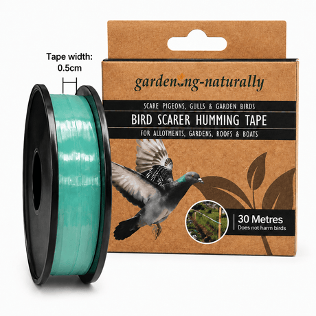 Bird scarer humming tape with packaging on a white background