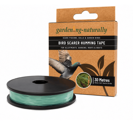 Bird scarer humming tape with packaging on a white background