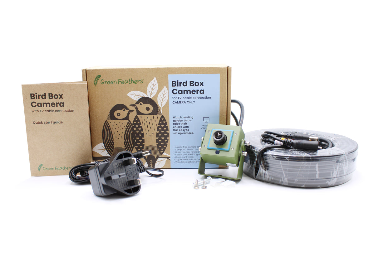 Dovecote Nest Box Wired Camera with 30m Cable Gift Set