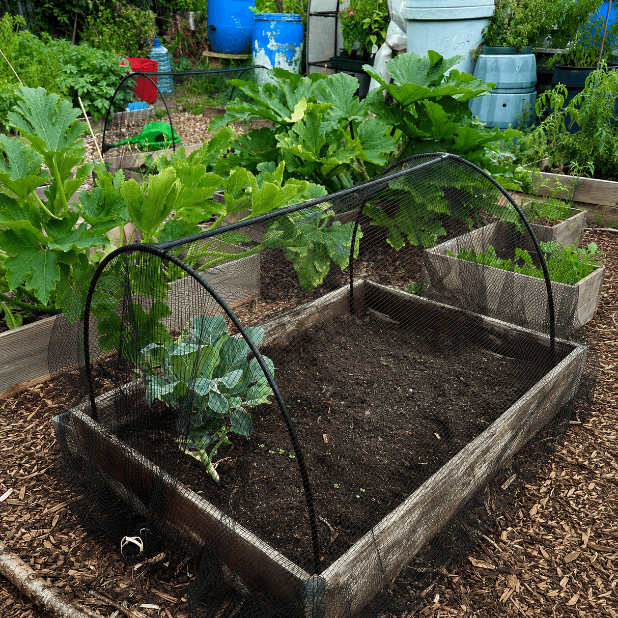 Flexible Black Hoop Garden Tunnel Kit