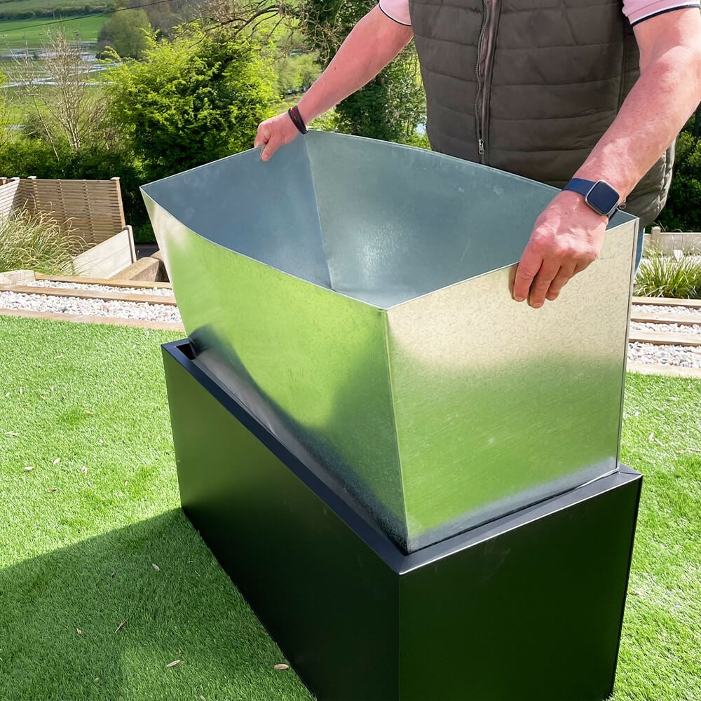 Zinc Trough Patio Planter 1m Insulated Rustproof Aluzinc