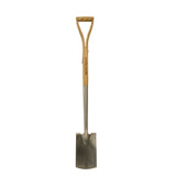 garden border spade with wooden handle