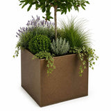Zinc Planters Cube Black and Bronze Aluzinc