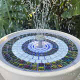 Bronze Mosaic water fountain spraying out