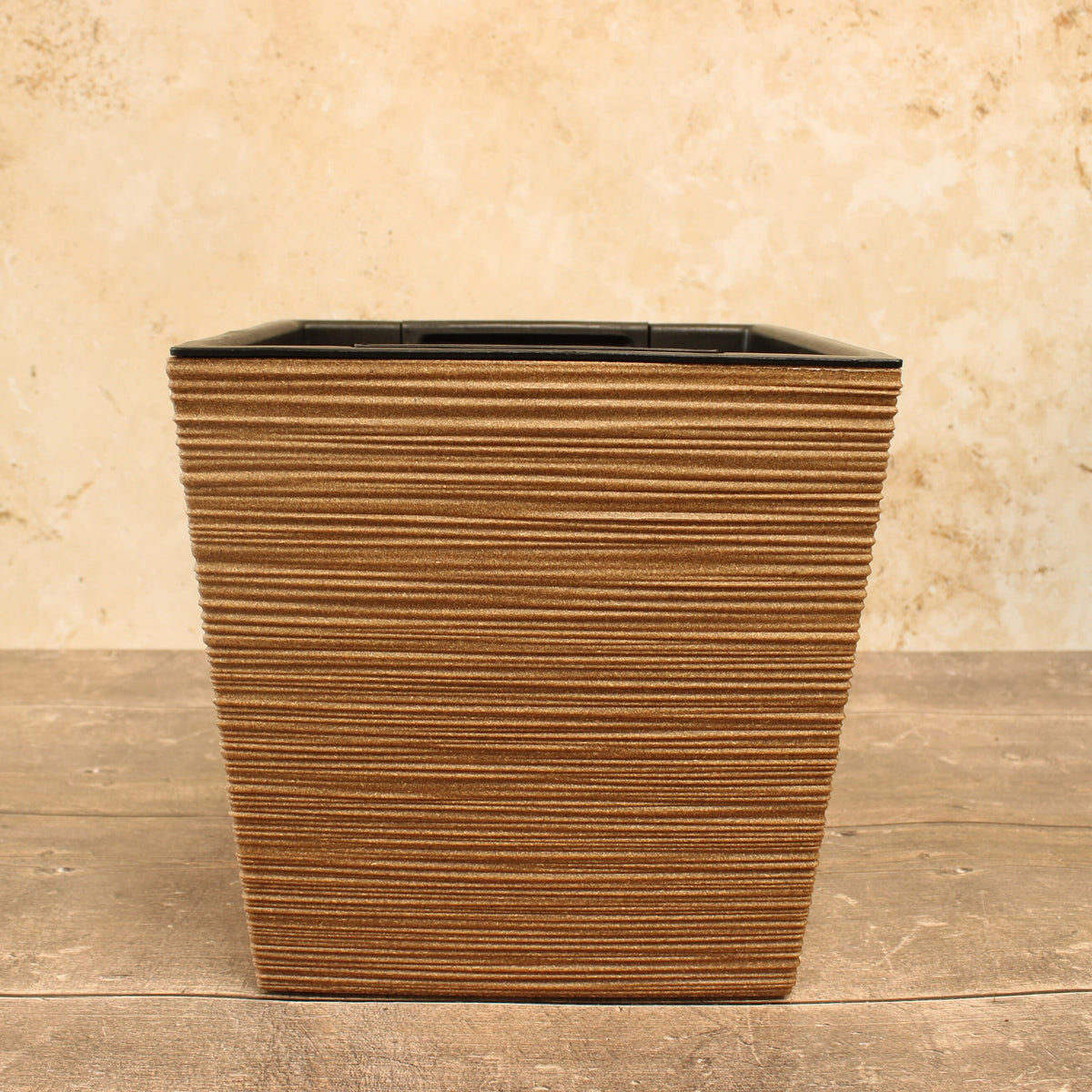 brown square plant pot