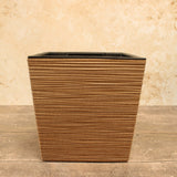 brown square plant pot