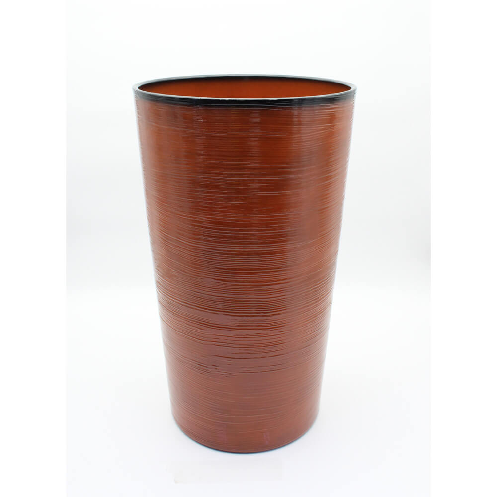 Brown cylindrical vase on a white background