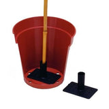 Cane support shown in a cut out of a plant pot