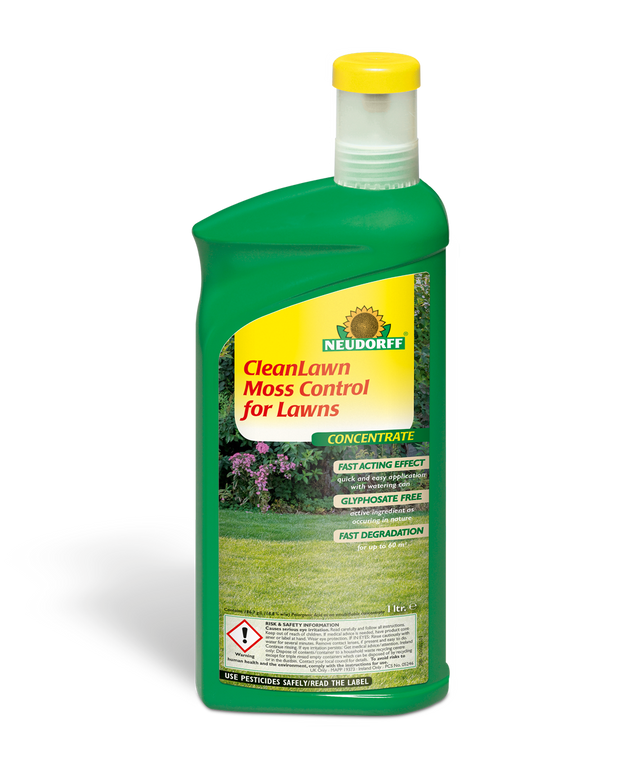 Cleanlawn liquid bottle for moss control on lawns
