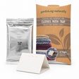 Clothes moth trap packaging with a silver packet on a white background