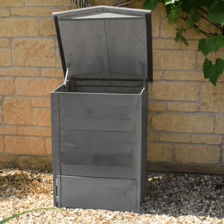 grey outdoor compost bin