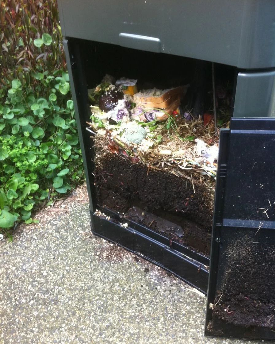 Using a compost aerobin bin.