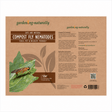 Package of compost fly nematodes with branding and product details on a brown background