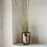 Copper effect small indoor plant pot