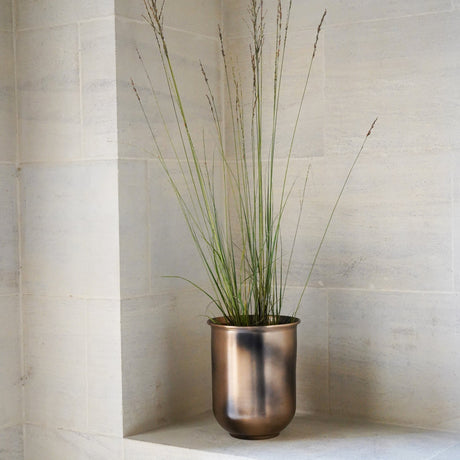 Copper effect small indoor plant pot