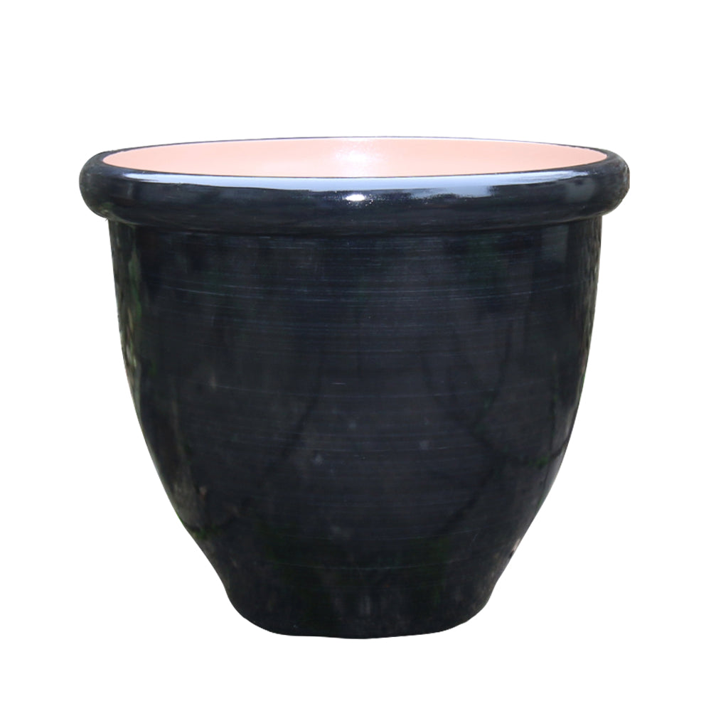 cortana glaze black plant pot