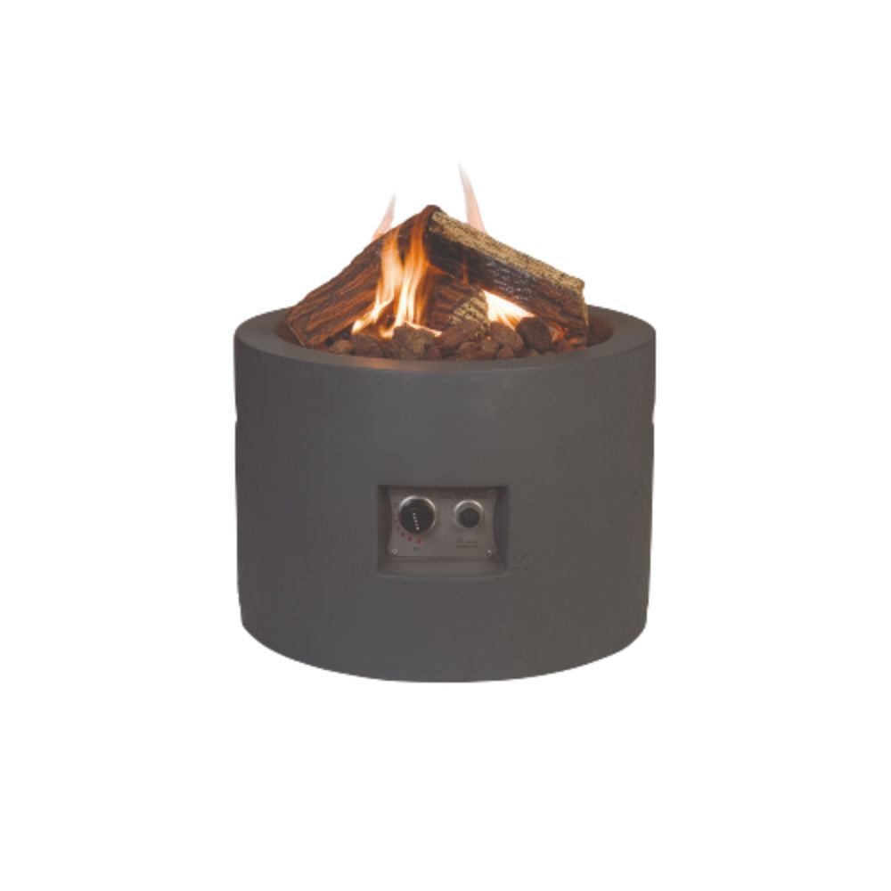 cylinder shape fire pit on a white background