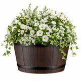 Wooden Barrel Effect Pots by Flowersea
