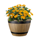 dark yellow wooden effect planter