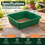 Deep garden sieve 35cm x 35cm x 12.5cm with interchangeable 6mm and 12mm mesh screens
