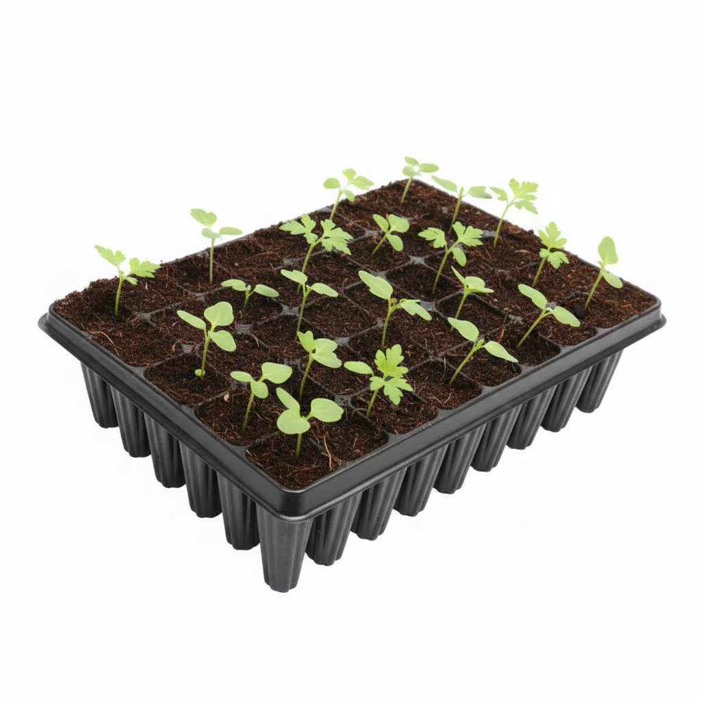Deep root trainer 45 cells with seedlings in