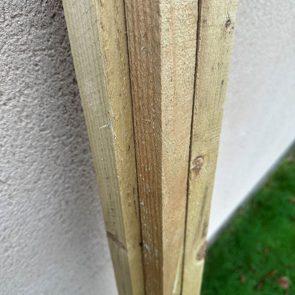 close up of the thickness of the softwood tree supports