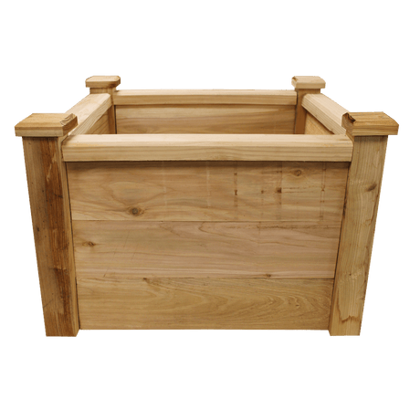 Cedar raised bed for garden  on a transparent background