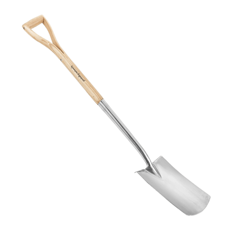 garden pade with a wooden handle on a white background