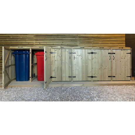 triple bin storage cupboards with double centre swinging doors