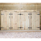 wheelie bin storage 2 compartments with doors closed 