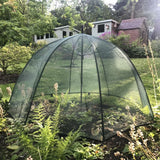 Umbrella garden cage with netting in garden