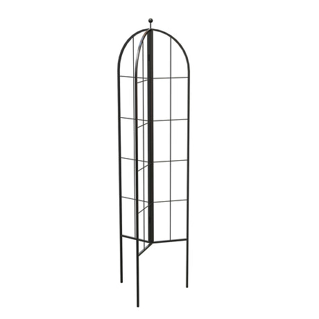 Black metal garden arch