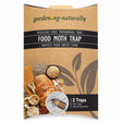 Gardening-Naturally food moth trap packaging with dried food items and pest illustration.
