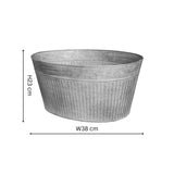 Oval Galvanised Silver Planting Trough